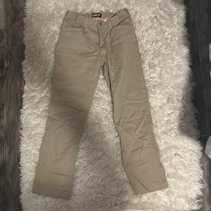 khaki ankle cropped pants